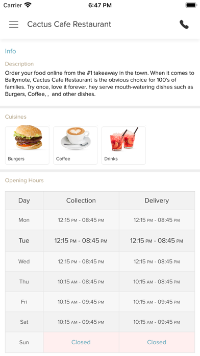Cactus Cafe Restaurant Screenshot
