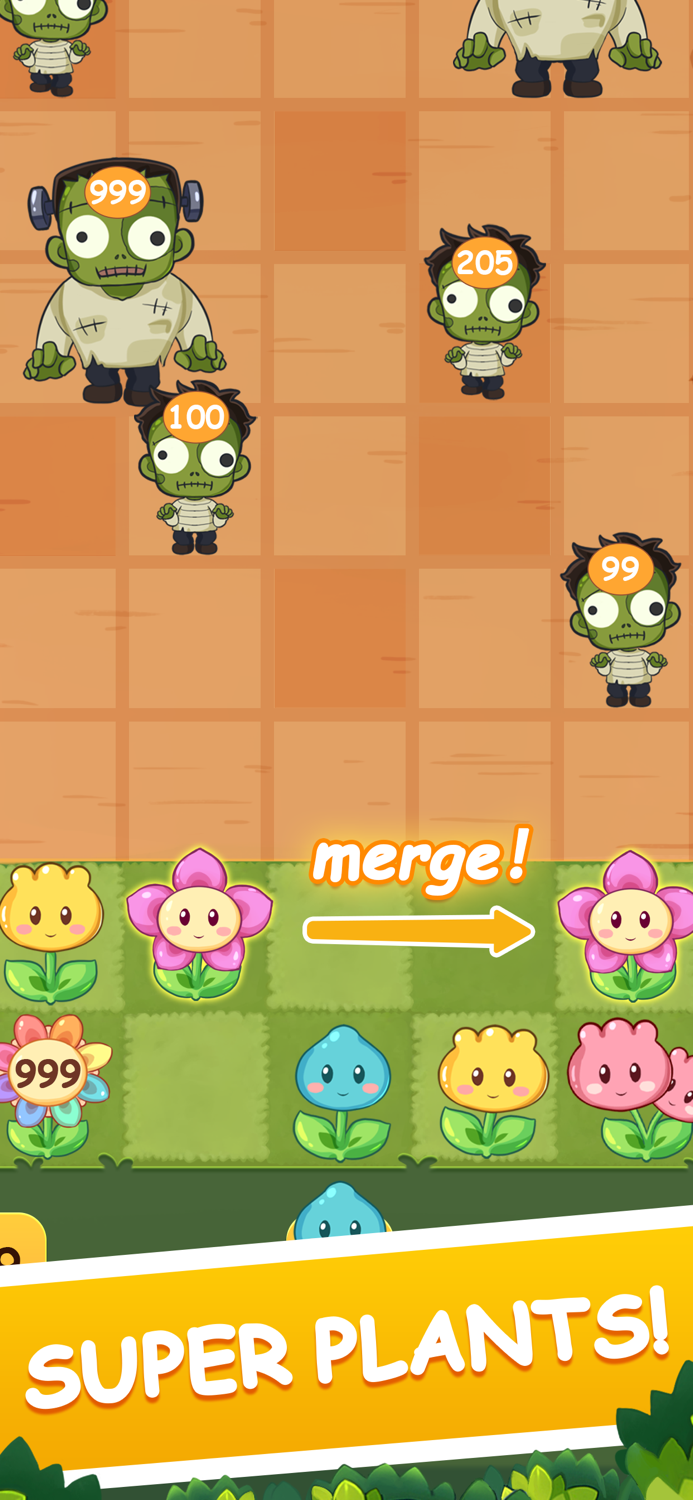 Merge Flowers Against Zombies
