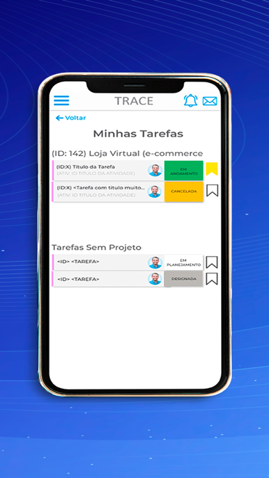 Trace Projetos e Tarefas Screenshot