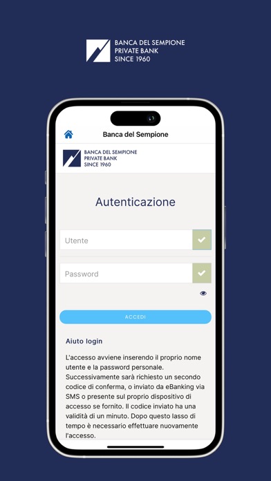 Banca del Sempione Mobile Screenshot