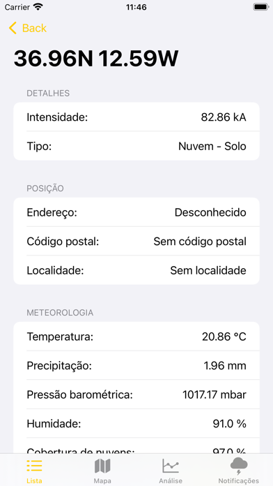 Relâmpagos em Portugal Screenshot