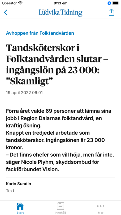 Nya Ludvika Tidning Nyhetsapp Screenshot