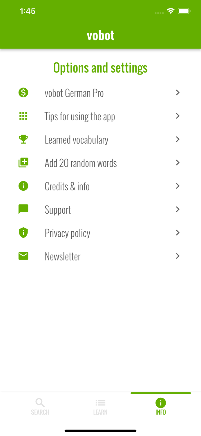 vobot German vocab trainer