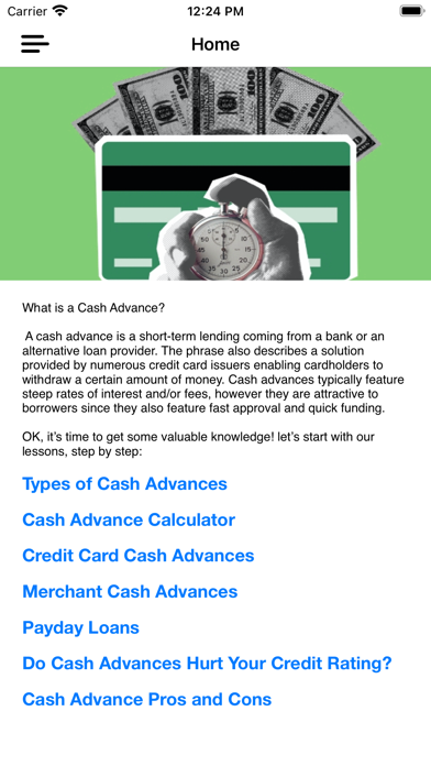 Cash Advance Loan Guide Screenshot