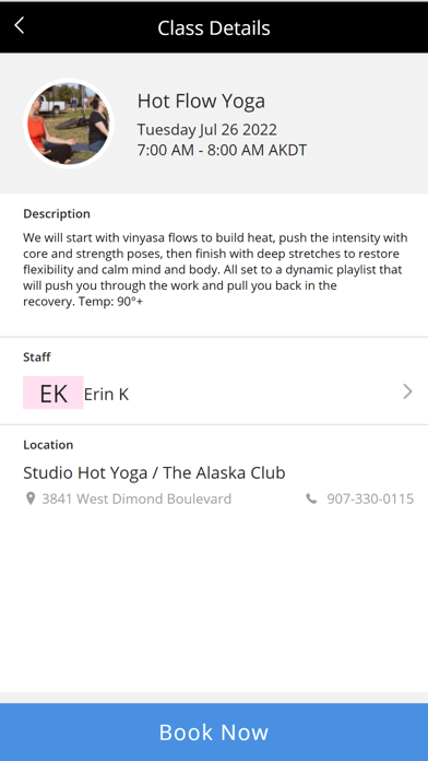 Studio Hot Yoga Screenshot