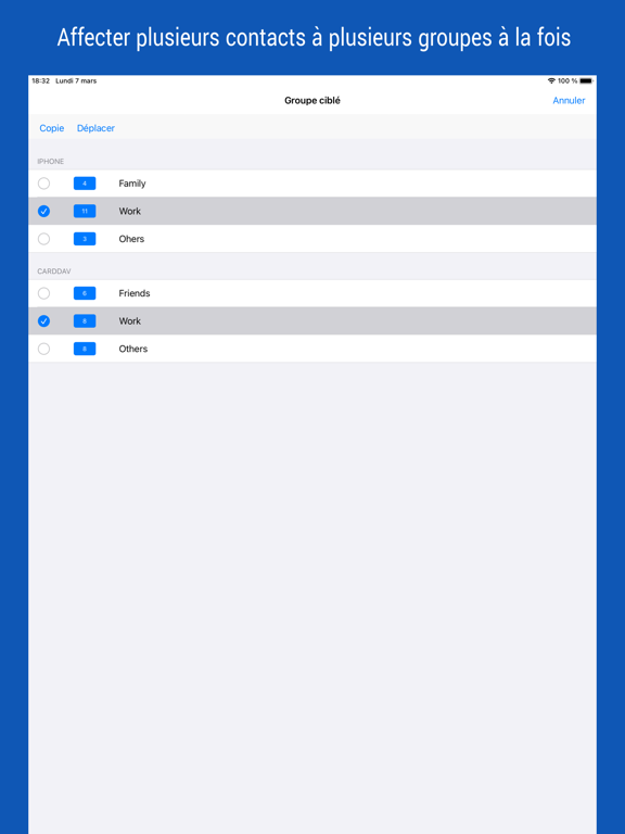 iContacts+: Contacts de groupe iContacts+: Contacts de groupe