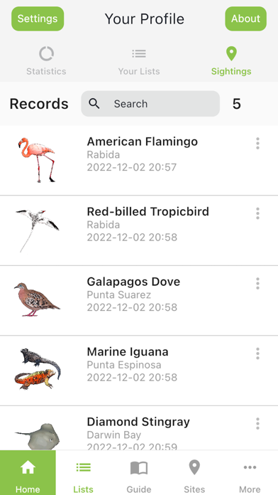 Galapagos Wildlife Guide Screenshot