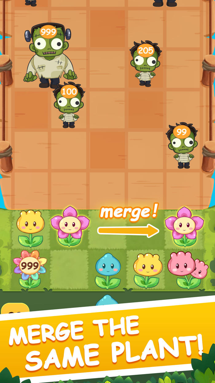 Merge Flowers Against Zombies