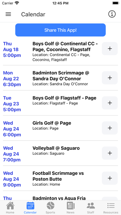 Prescott Athletics (Arizona) Screenshot