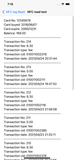 ‎iNFC 一键读取交通卡 Screenshot