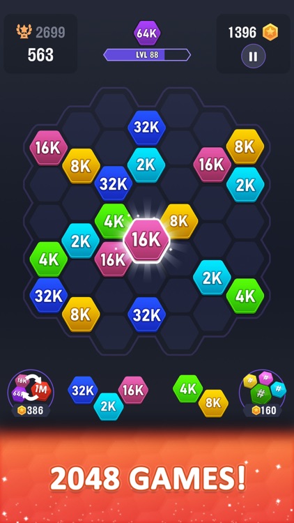 Hexa Number: 2048 puzzle game