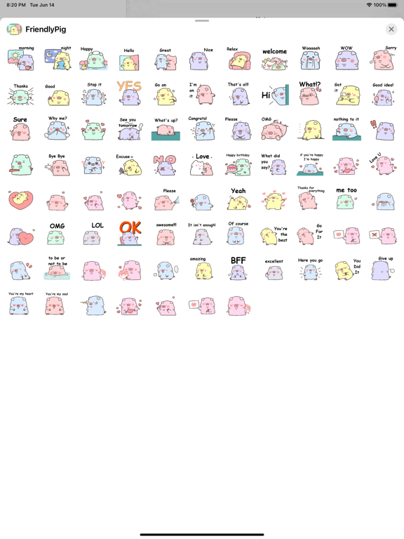 Screenshot #6 pour Friendly Pig Stickers pack