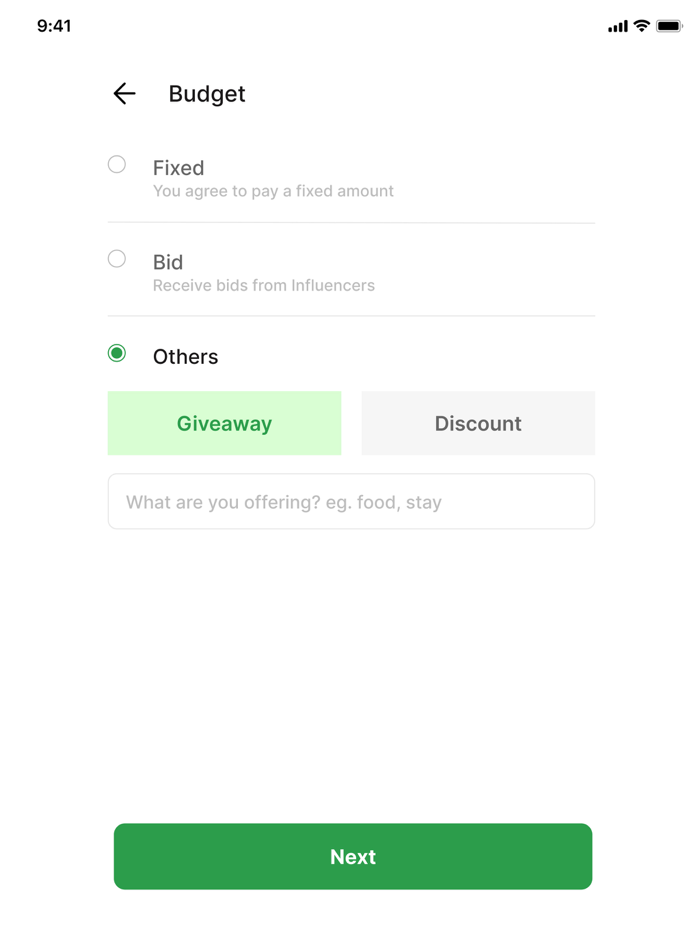 Dropdown - Hire Influencer