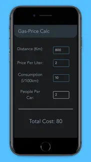 gas cost calculator iphone screenshot 1