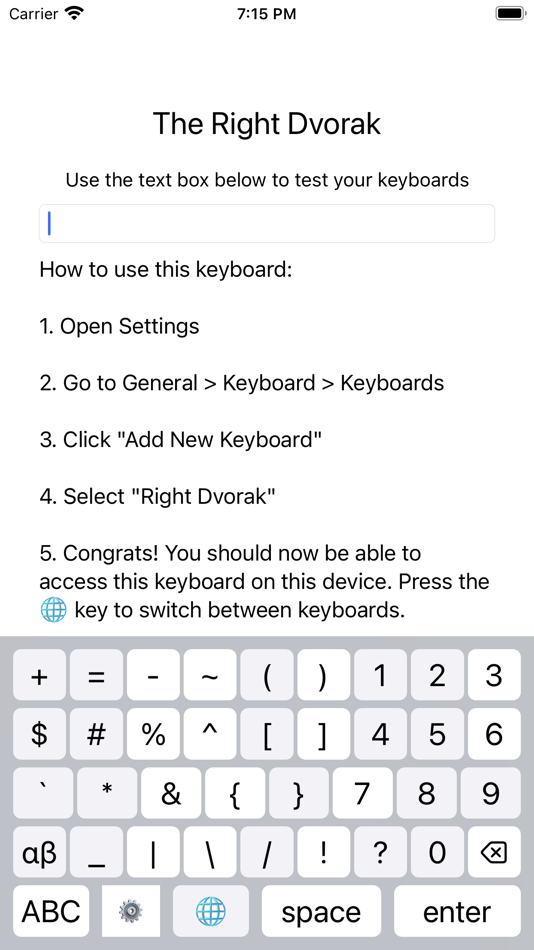 #2. The Right Dvorak (iOS) 由: Taylor Shaw