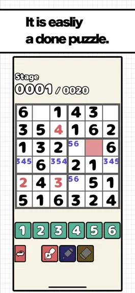 Game screenshot NumberPlace6x6 apk