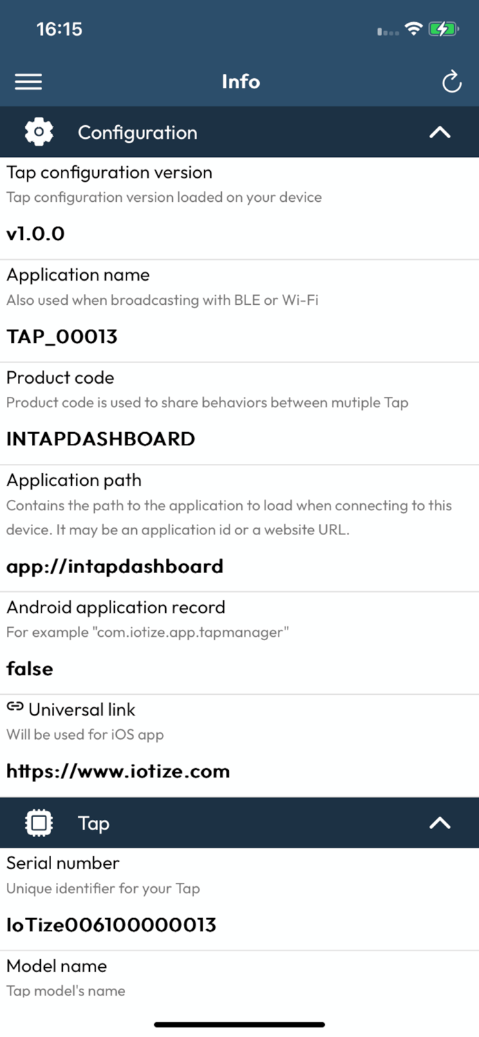 IoTize Tap Manager
