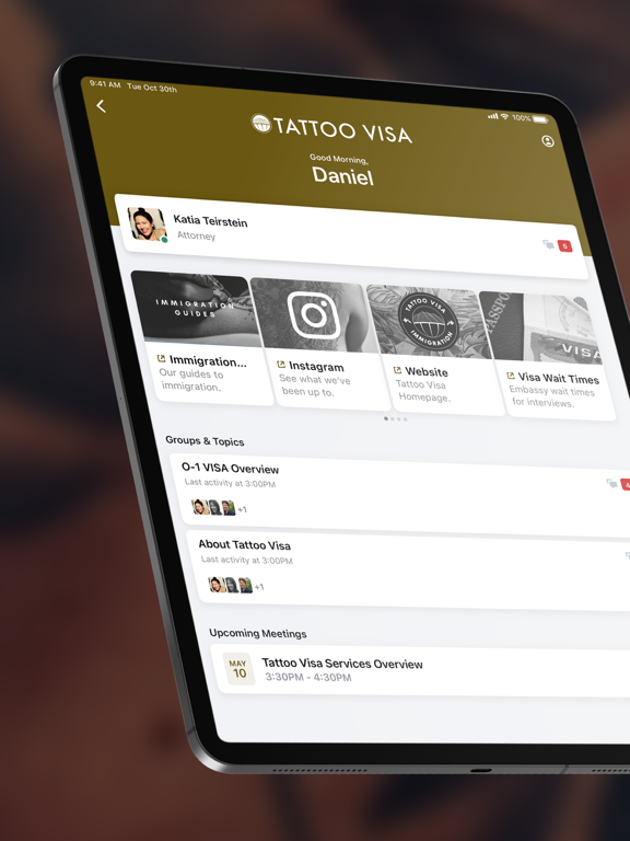 Tattoo Visa iPad screenshot 1 - Business app