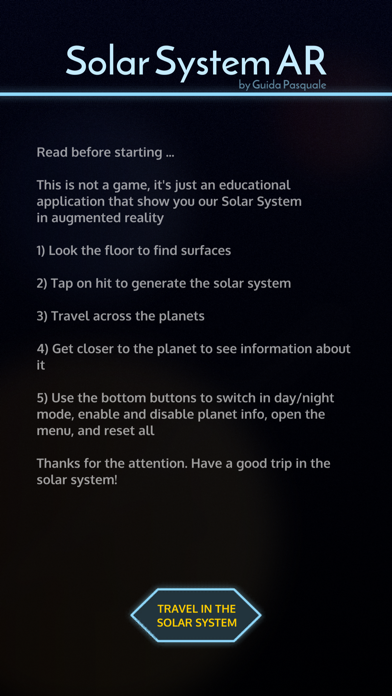 Solar System Augmented Reality Screenshot