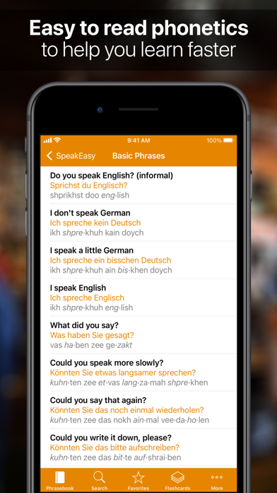 SpeakEasy German Phrasebook Screenshot