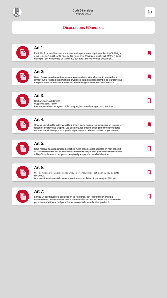 Code Général des impôts Tchad (iOS) 由: Observatoire Tchadien des Finances Publiques Code Général des impôts Tchad (iOS) 由: Observatoire Tchadien des Finances Publiques