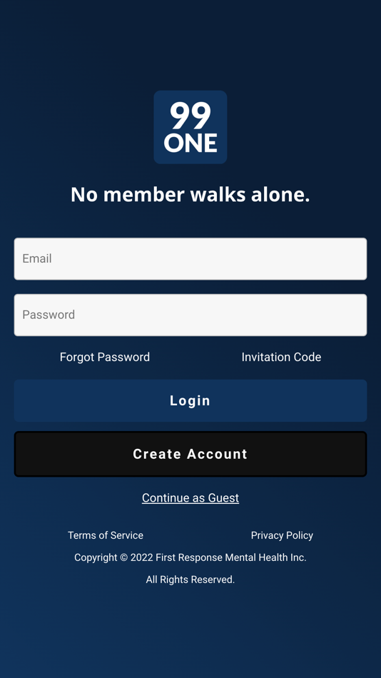 #1. 99one (iOS) 由: First Response Mental Health