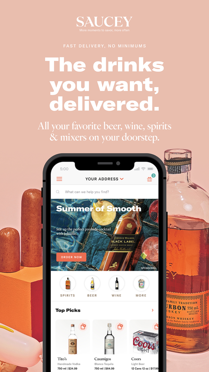 Saucey Alcohol Delivery