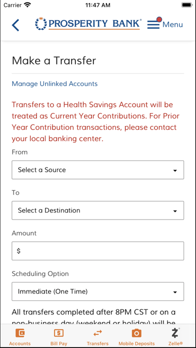 Prosperity Mobile Banking Screenshot