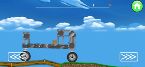 Car Craft: Vehicle creator - This screenshot highlights the challenging mission environments, such as navigating a wooden bridge, and displays the in-game currency counter for rewards.