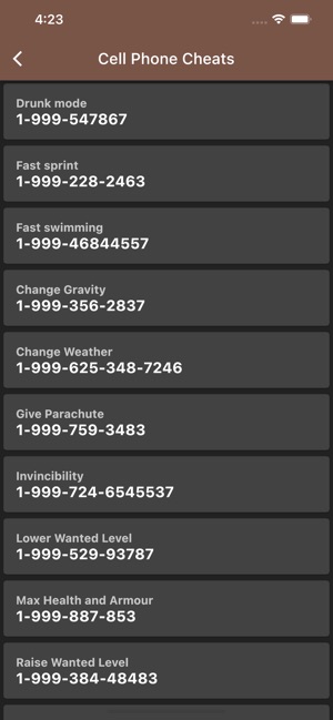 All Cheats codes for GTA V (5) on the App Store