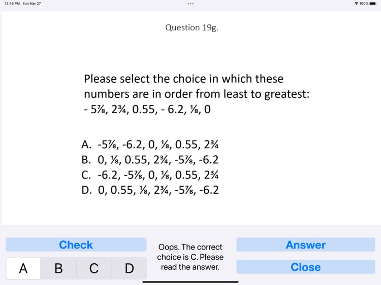 Math test for Common Core, 5.7