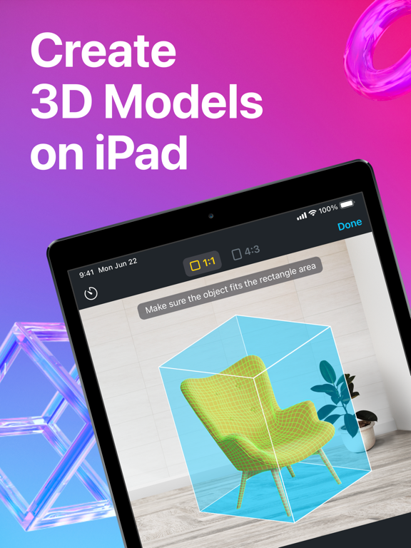 3D Modeling, Lidar Scanner App iPad screenshot 1 - Graphics & Design app
