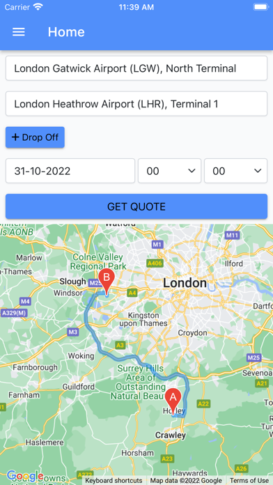 Platinum Airport Transfers Screenshot