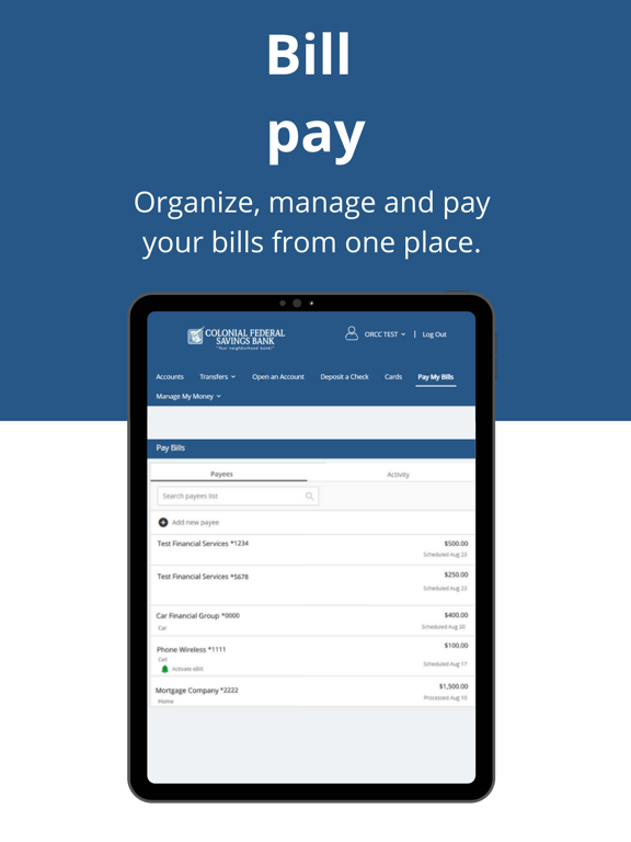 Colonial Federal Mobile iPad screenshot 7 - Finance app