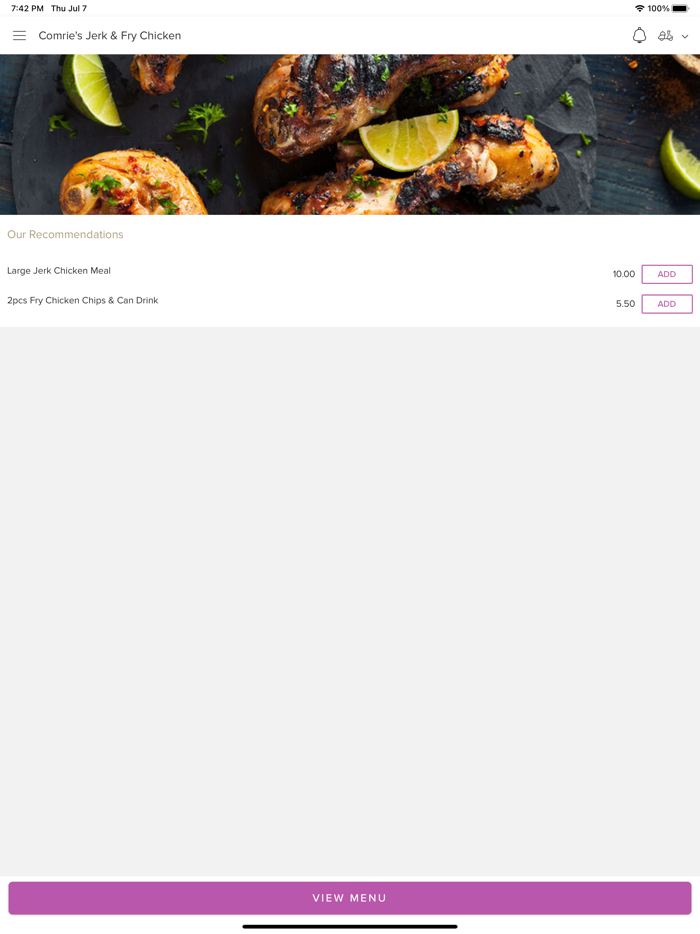 Comries Jerk and Fry Chicken