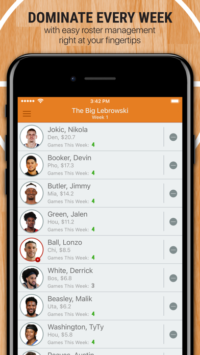 H2H Fantasy Basketball Screenshot
