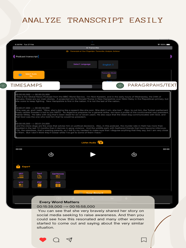 AI Transcribe  Audio, Video Screenshot