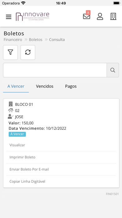 Innovare Condomínios Screenshot