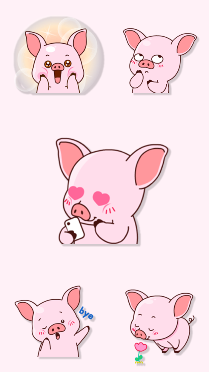Crazy Pink Pig Stickers