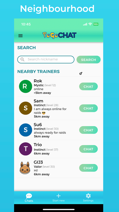 PoGO CHAT - Trainer community Screenshot