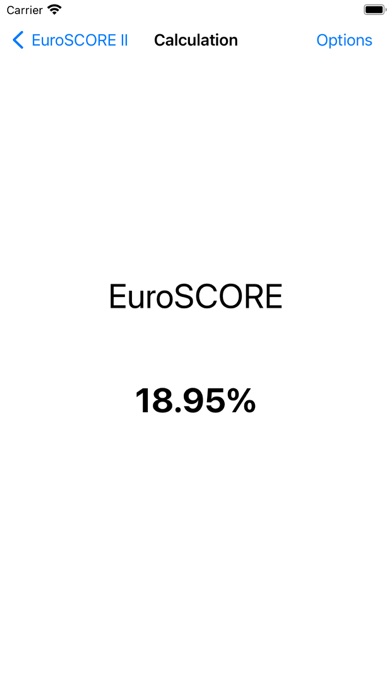 EuroSCORE II Screenshot