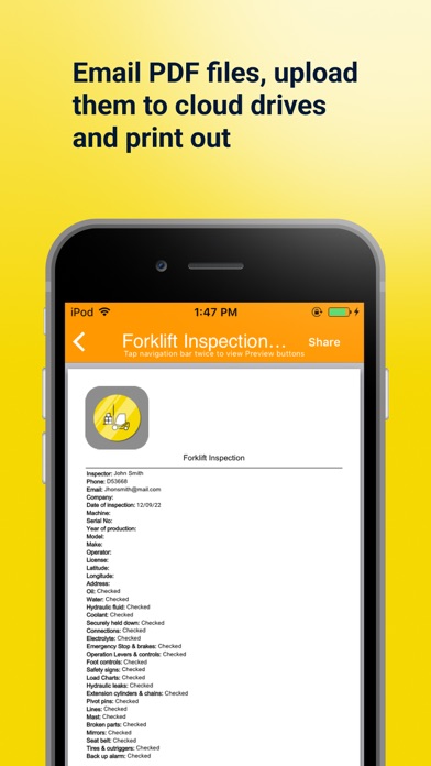 Screenshot #2 pour Forklift Inspection App