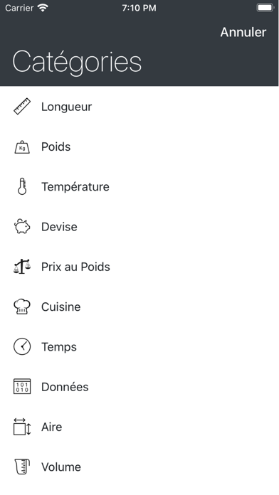 Screenshot #1 pour Égalité convertisseur unités