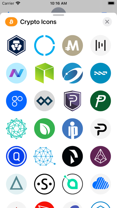 Crypto Icon Stickers Screenshot
