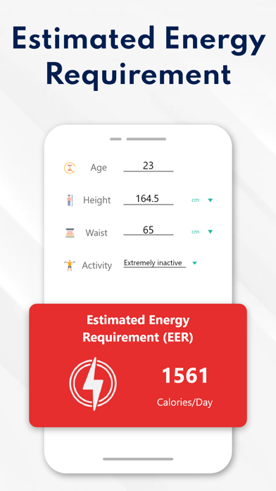 BMI, BMR & Body Fat Calculator Screenshot