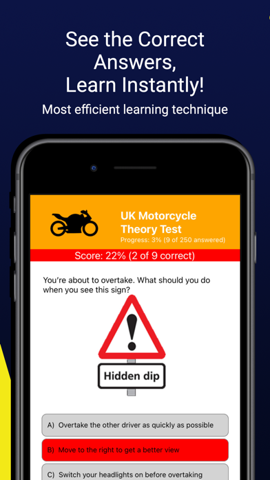 Motorcycle Theory Test Screenshot