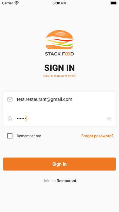 StackFood Restaurant Screenshot