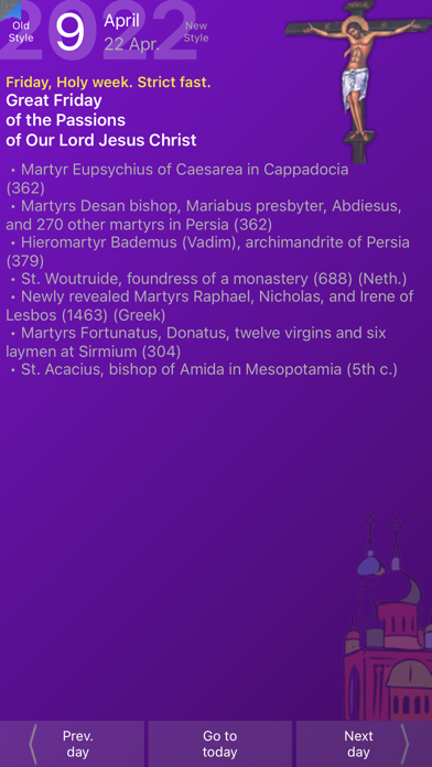 Orthodox Christian Calendar Screenshot