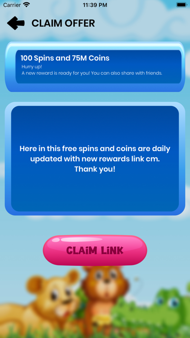 Spins and Coins Reward Links Screenshot