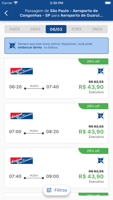 Viação Airport Bus Service Screenshot